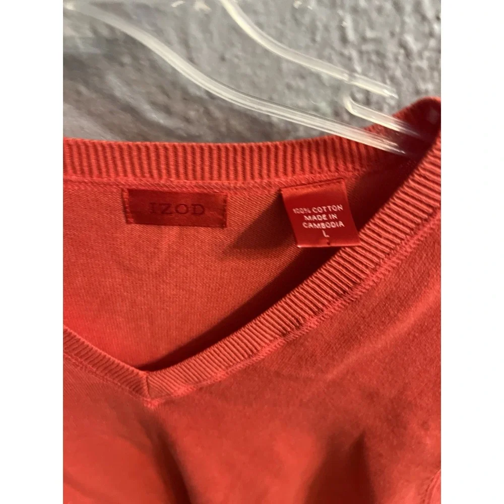 Izod Men Coral Color Size Large‎ Sweater Vest
